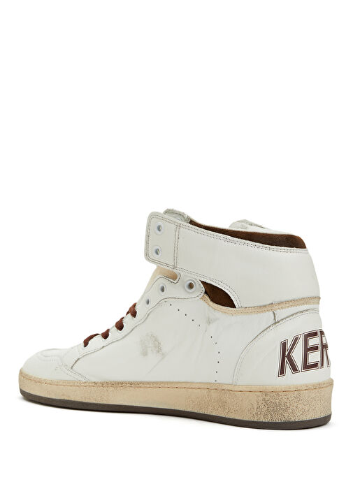 Sky Star Bej Beyaz Erkek Deri Bilek Boy Sneaker - Görsel 4