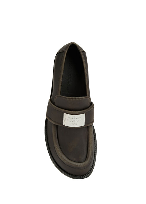 Kahverengi Kadın Deri Loafer - Görsel 5