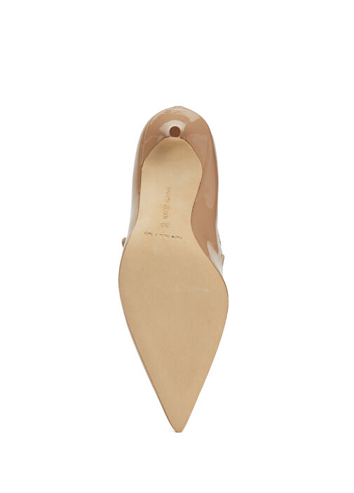 Nude Deri Topuklu Ayakkabı - Görsel 6