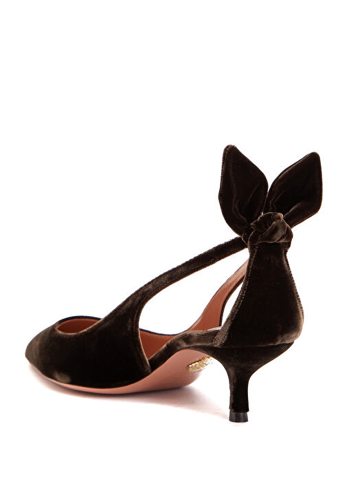 Bow Tie Kahverengi Topuklu Ayakkabı - Görsel 4
