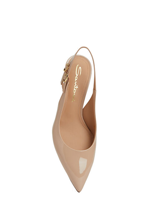 Nude Deri Topuklu Ayakkabı - Görsel 5