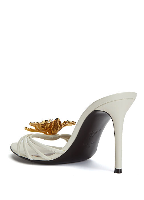 Giuseppe Zanotti Giuseppe Zanotti Beyaz Lintry 90 Grezzo Kadın Deri Terlik Sandalet & Terlik | Beymen Beyaz - 4. görsel