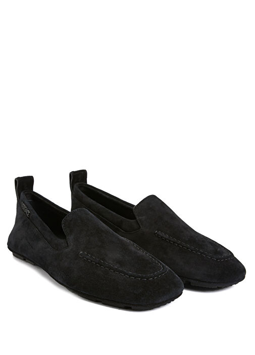 Siyah Logo Detaylı Erkek Deri Driver - Görsel 3