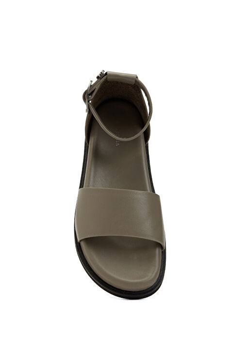 Haki Kadın Deri Sandalet - Görsel 5