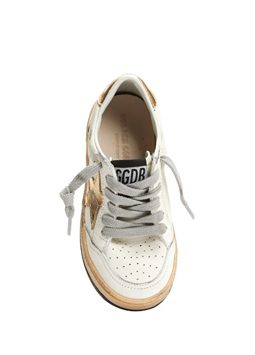 Beyaz Yıldız Patchli Unisex Çocuk Deri Sneaker - Görsel 5