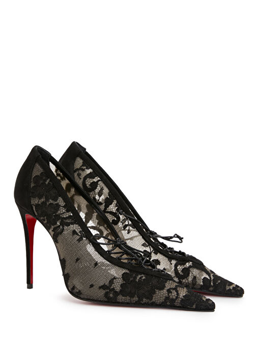 Kate Siyah Krem Dantel Dokulu Stiletto - Görsel 3