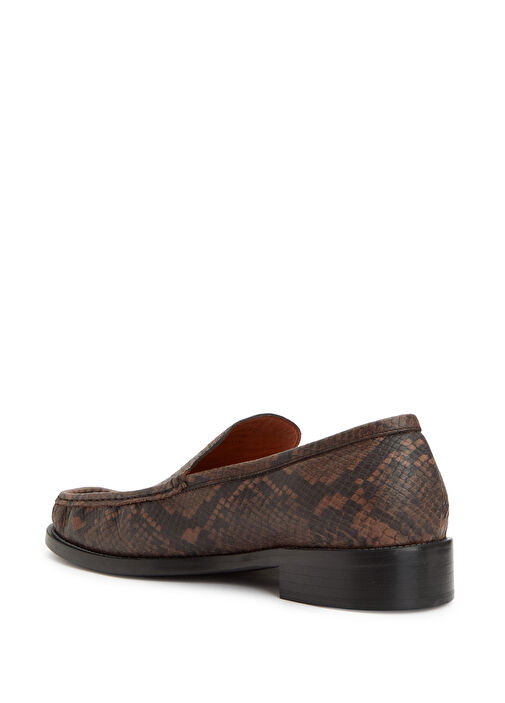 Kahverengi Desenli Erkek Deri Loafer - Görsel 4