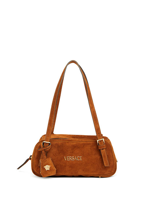 Versace - Tag Bowling Taba Kadın Süet Çanta - Taba