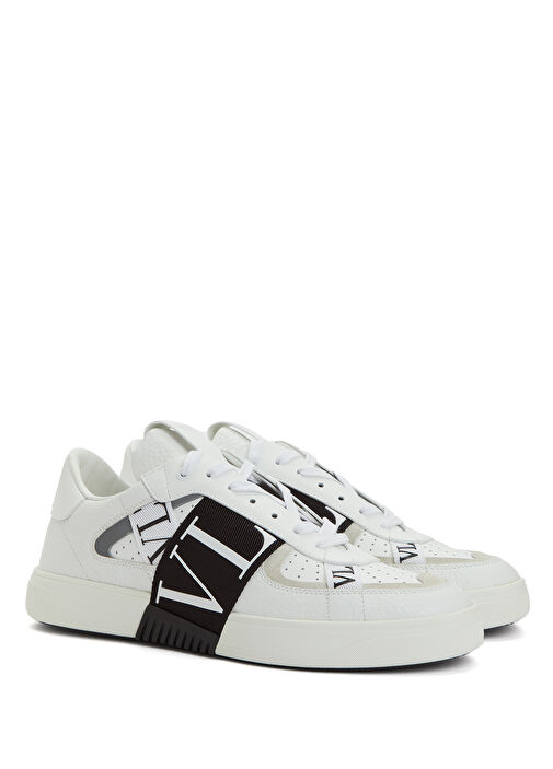 VL7N Siyah Beyaz Erkek Deri Sneaker - Görsel 3