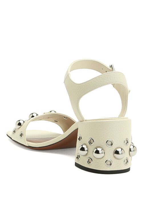 Ekru Kadın Deri Sandalet - Görsel 4