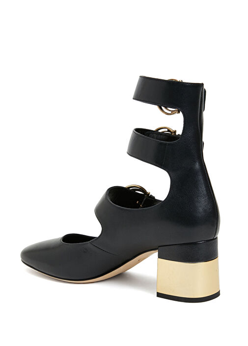 Chloe Siyah Chloe Deri Topuklu Ayakkabı