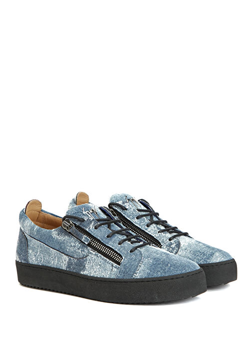 Frankie Mavi Erkek Denim Sneaker - Görsel 3