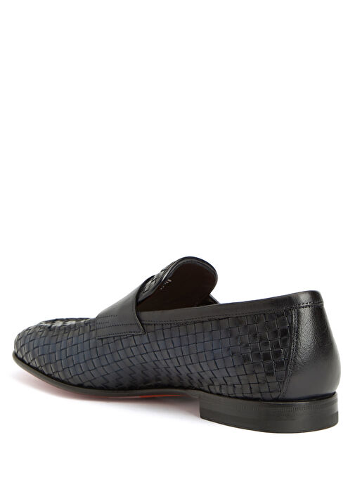 Lacivert Desenli Erkek Deri Loafer - Görsel 4