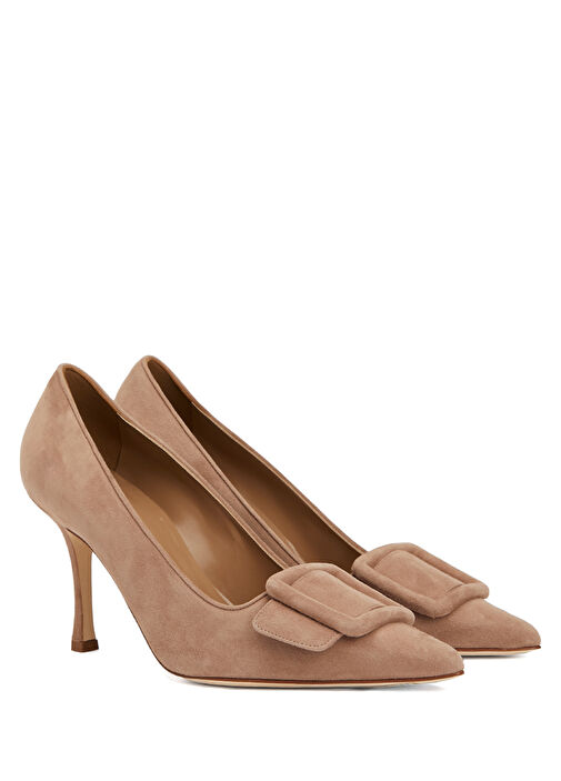 Maysale Vizon Süet Topuklu Ayakkabı - Görsel 3