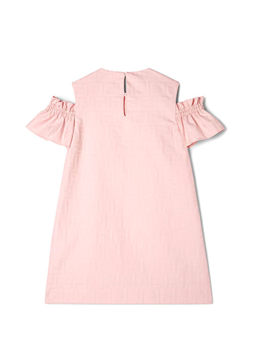 Fendi - Light Pink Logo Jacquard Girl Kids Dress