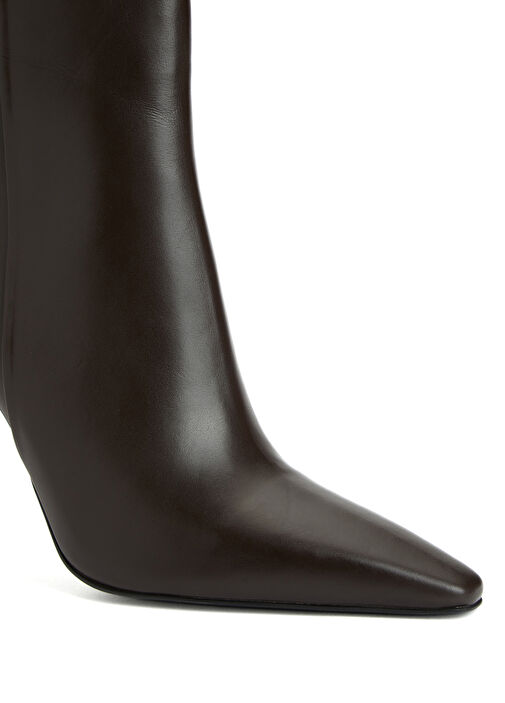 Kahverengi Kadın Deri Bot - Görsel 7