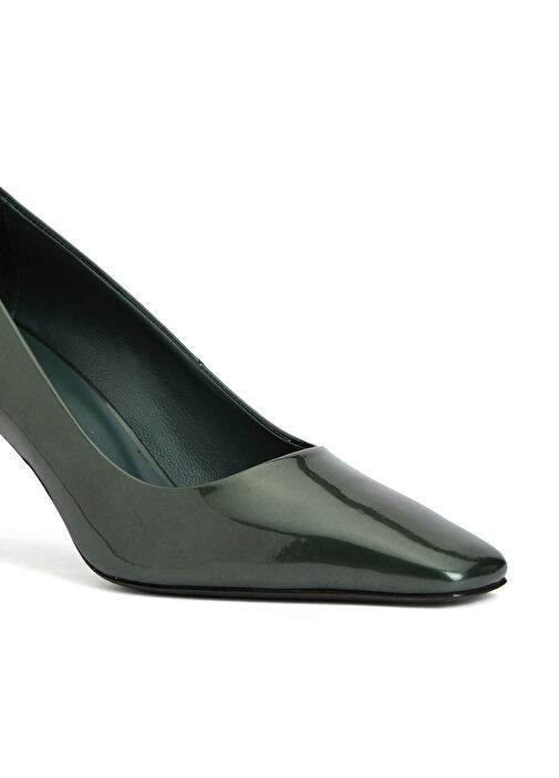 Yeşil Rugan Deri Topuklu Ayakkabı - Görsel 7
