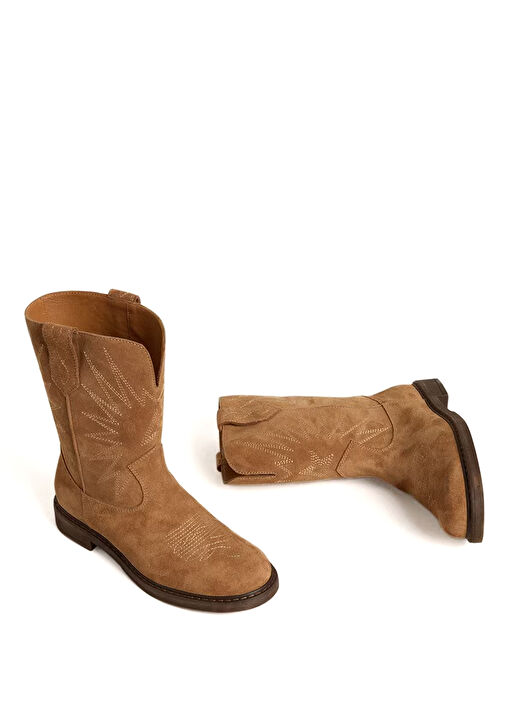 Açık Kahverengi Kız Çocuk Süet Bot - Görsel 3