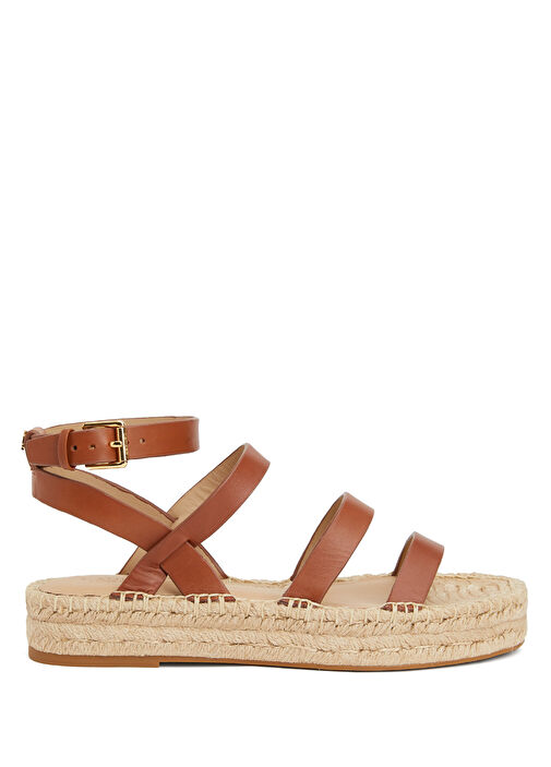 Kahverengi Kadın Deri Sandalet - Görsel 2