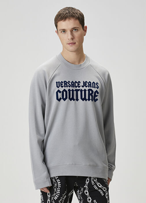 Versace Jeans Couture - Gri Logolu Sweatshirt - Gri