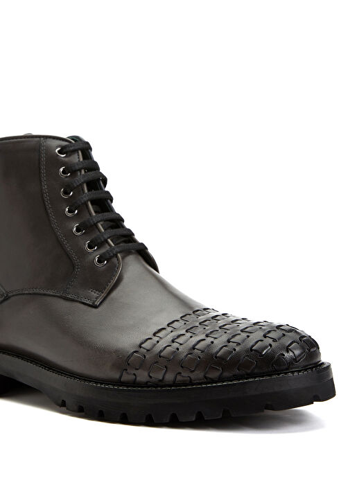Antrasit Erkek Deri Bot - Görsel 7
