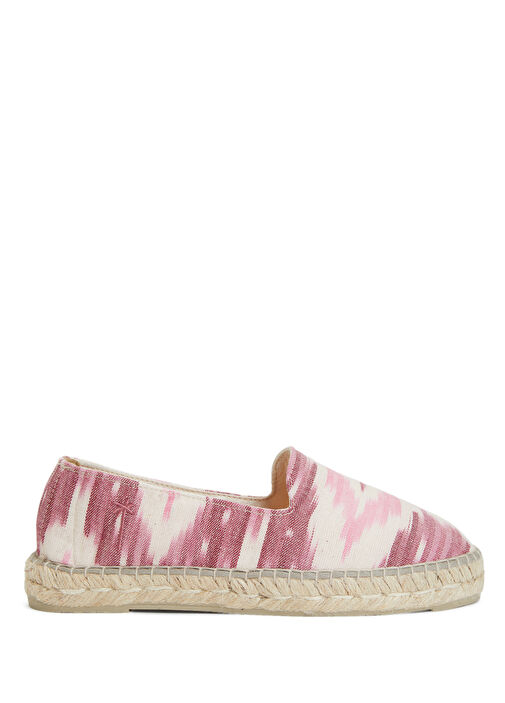 Pembe Beyaz Desenli Kadın Espadril - Görsel 2