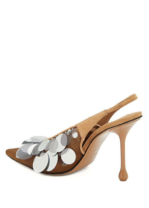 Silver Krem Deri Topuklu Ayakkabı - Görsel 4