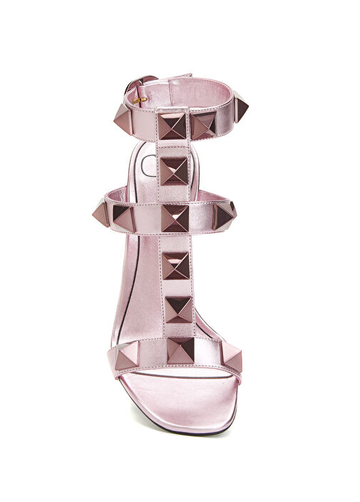 Rockstud Pembe Deri Sandalet - Görsel 5