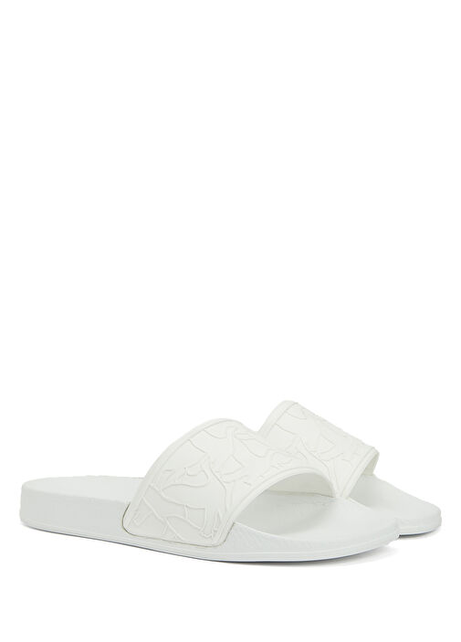 Beyaz Tek Bantlı Erkek Plaj Terliği - Görsel 3