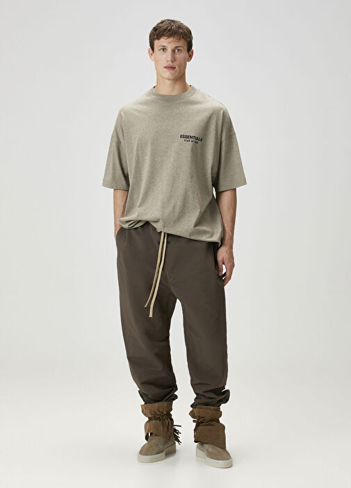 Fear Of God Essentials Gri Erkek Gri Logo Baskılı T-shirt 1740007