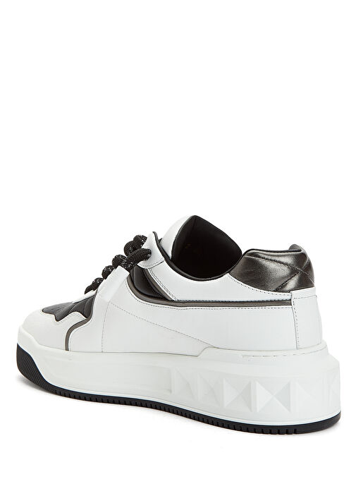 One Stud Beyaz Gri Erkek Deri Sneaker - Görsel 4