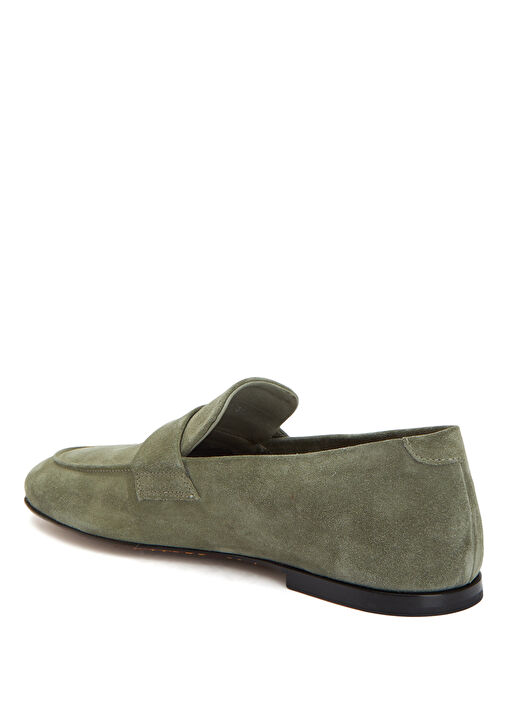 Koyu Yeşil Kadın Süet Loafer - Görsel 4