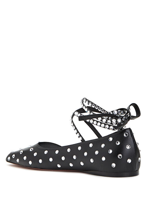 Ane Crystal Siyah Kadın Deri Babet - Görsel 4