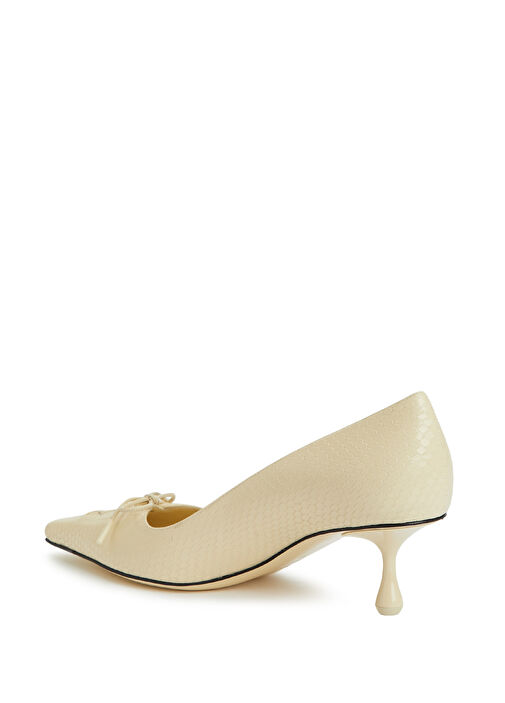 Scarlett Kırık Beyaz Deri Topuklu Ayakkabı - Görsel 4