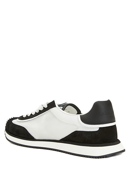 Siyah Beyaz Logo Detaylı Erkek Deri Sneaker - Görsel 4
