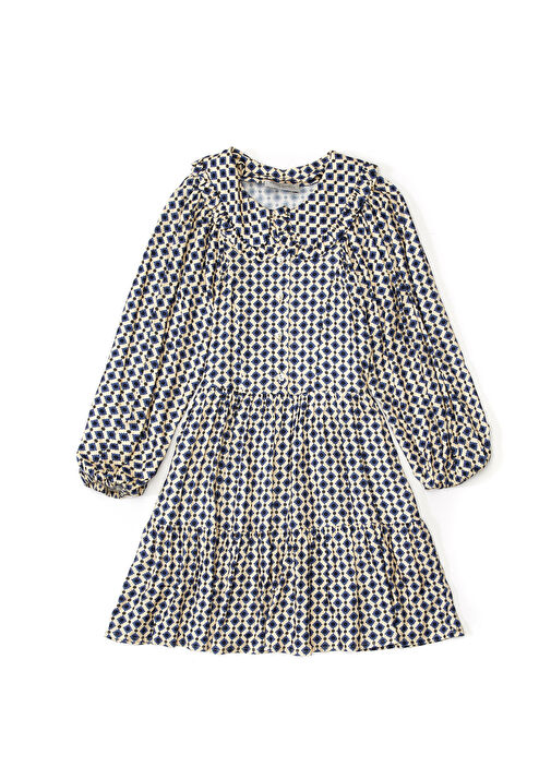 Golden Goose - Blue Geometric Patterned Girls Dress