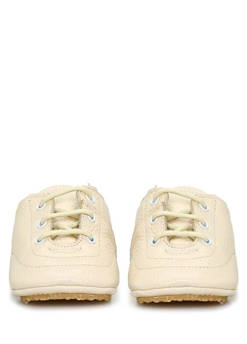 Krem El Yapımı Unisex Bebek Deri Ayakkabı - Görsel 4