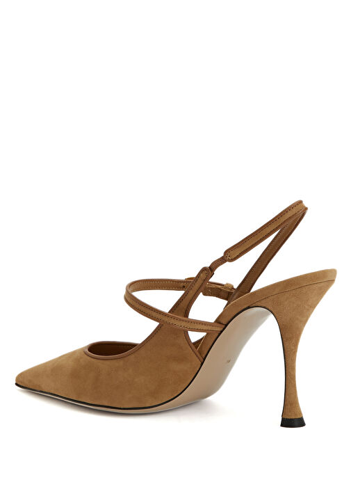 Bej Süet Topuklu Ayakkabı - Görsel 4