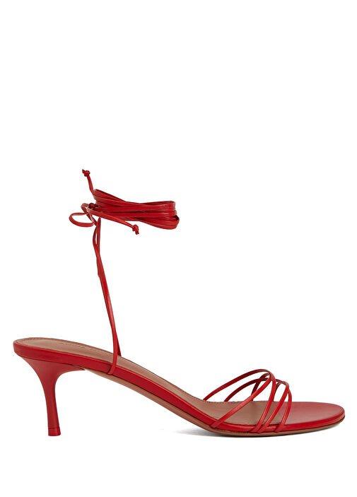 Kırmızı Kadın Deri Sandalet - Görsel 2
