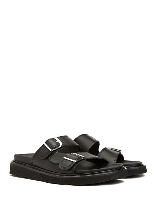 Siyah Kadın Deri Terlik - Görsel 3