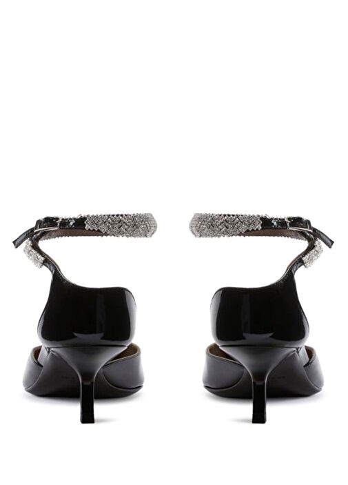 Siyah Deri Topuklu Ayakkabı - Görsel 4