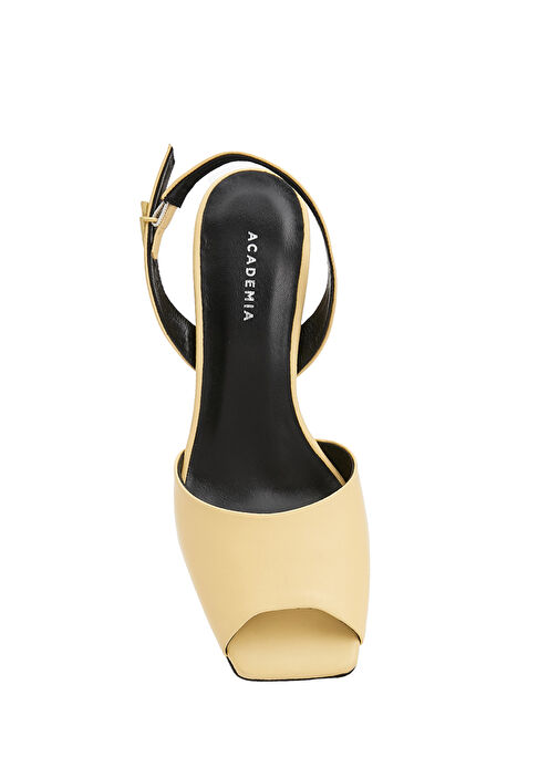 Sarı Kadın Deri Sandalet - Görsel 5