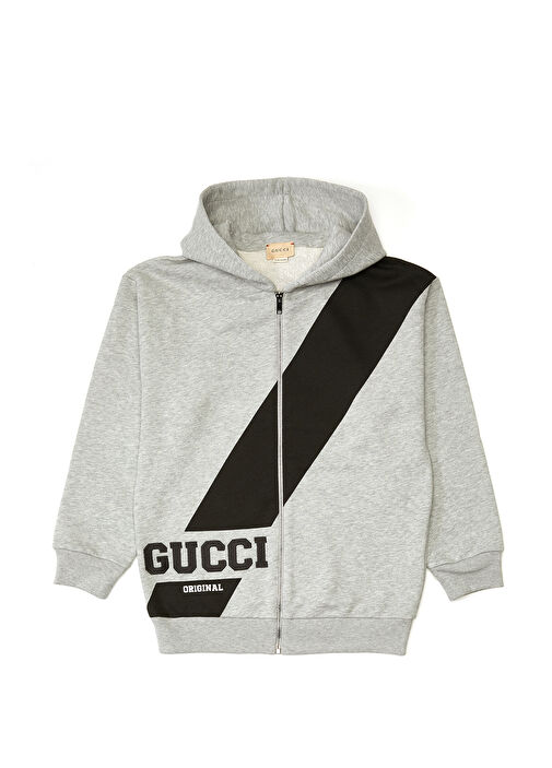 Gucci Grey Hooded Boys Sweatshirt