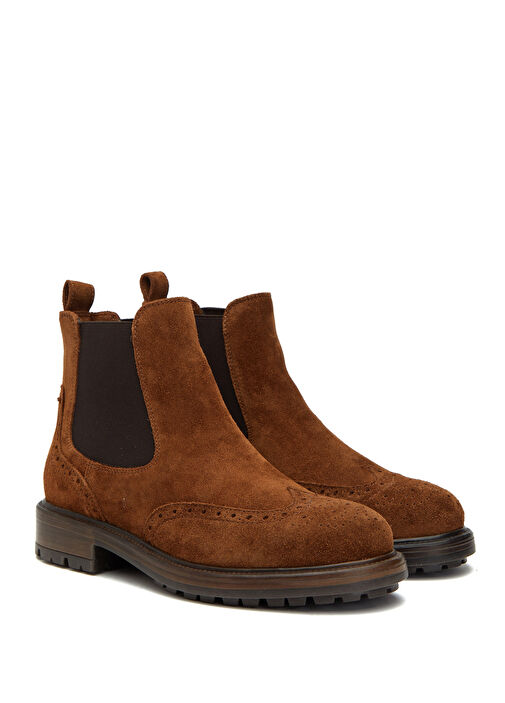 Taba Zımbalı Lastikli Kadın Deri Bot - Görsel 3