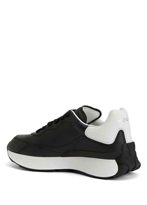 Sprint Runner Siyah Beyaz Erkek Deri Sneaker - Görsel 4
