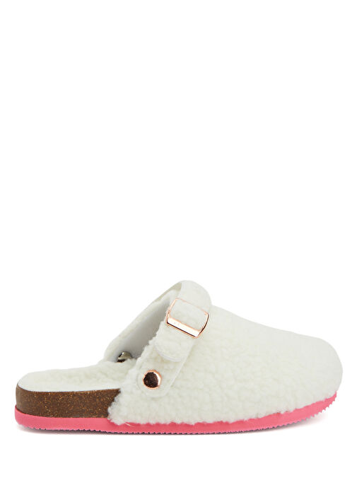 Beyaz Kız Çocuk Teddy Terlik - Görsel 2