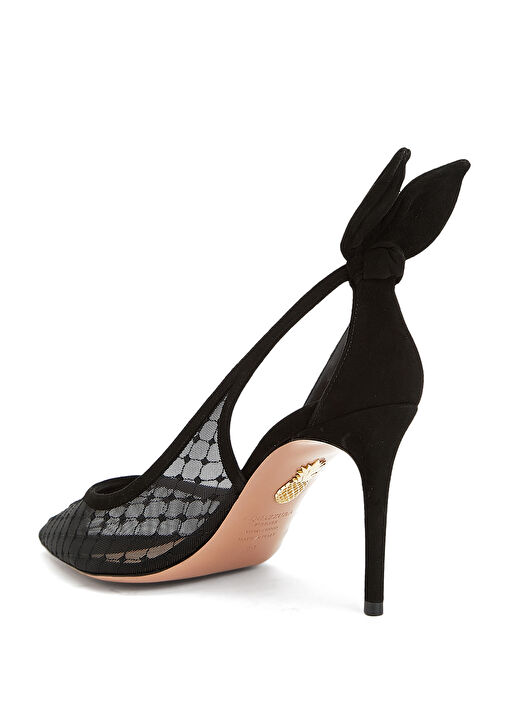 Siyah Puantiyeli Topuklu Ayakkabı - Görsel 4