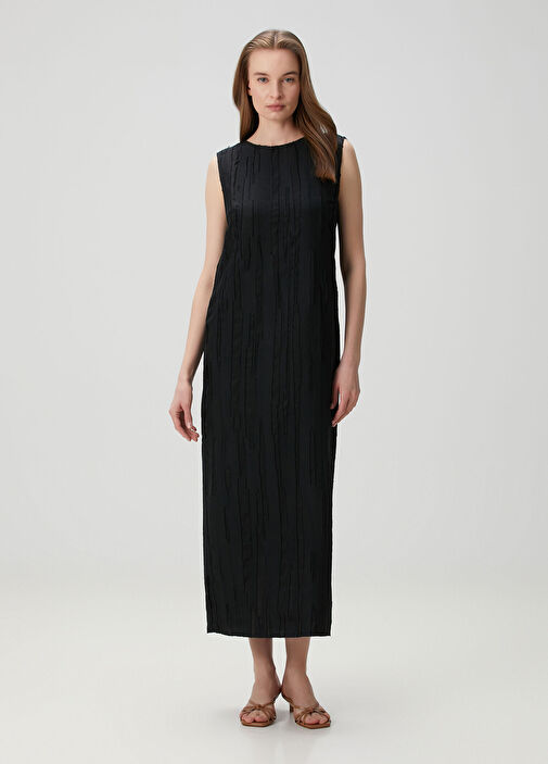 Loulou Studio - Minga Fitted Black Midi Silk Dress