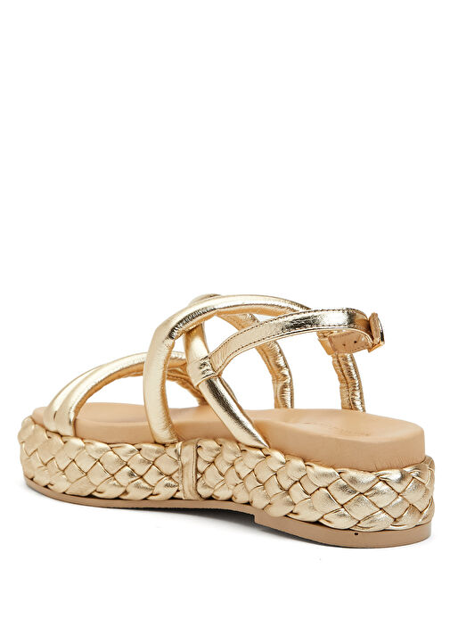 Gold Kadın Deri Sandalet - Görsel 4