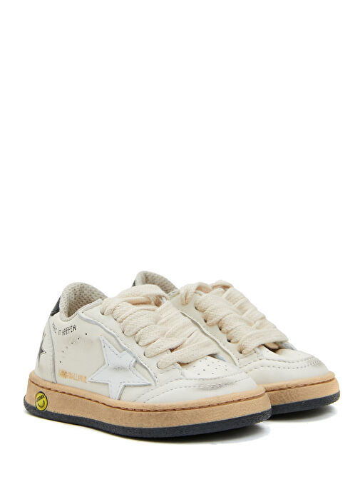 Ball Star Siyah Beyaz Unisex Çocuk Deri Sneaker - Görsel 3